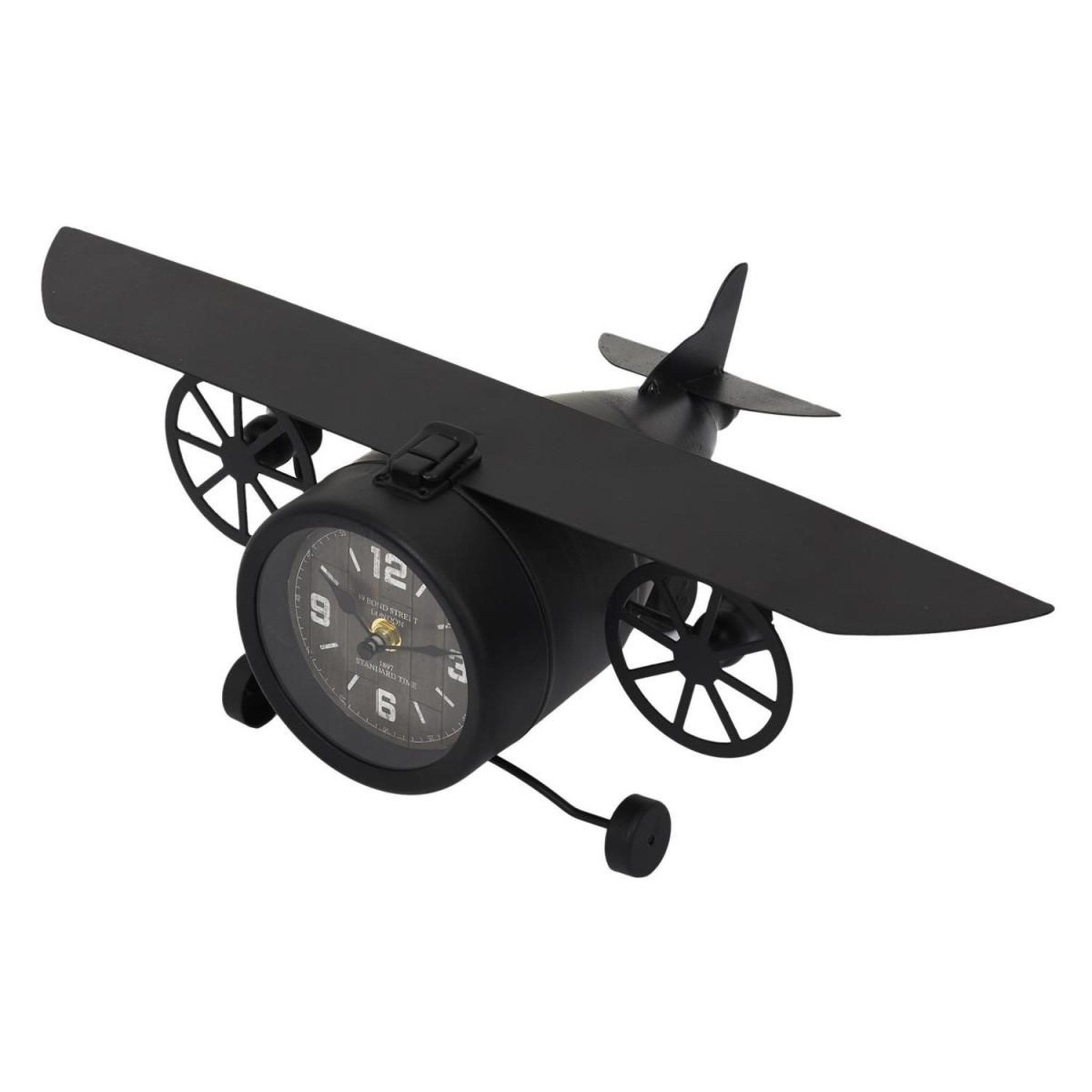 Voir la diapositive 3 : The Home Deco Factory Horloge à poser  avion vintage  47cm noir