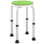 Voir la diapositive 4 : HOMCOM Tabouret de douche siège de douche - hauteur réglable, pivotant 360° - alu PP blanc vert