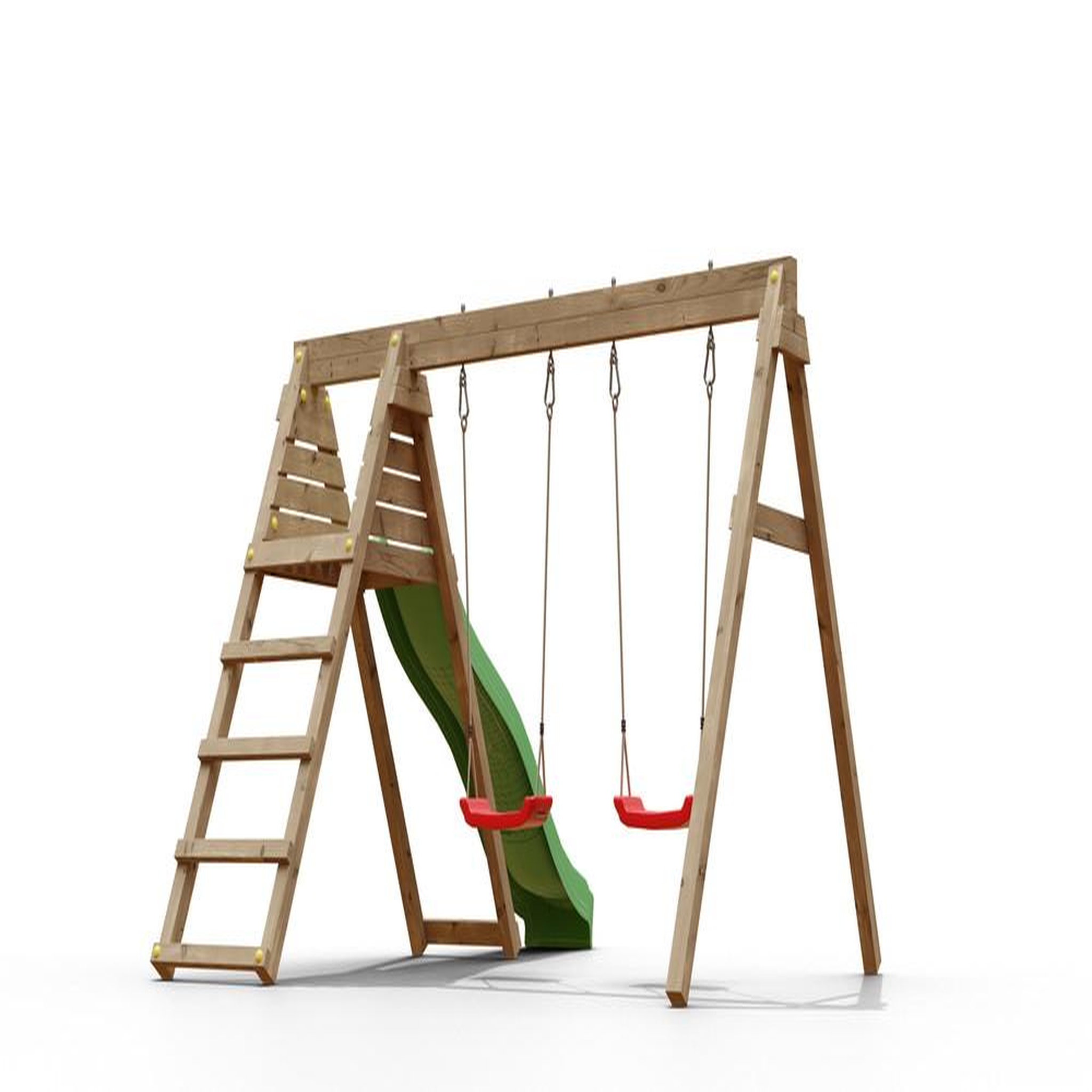 Chalet & jardin Portique & toboggan de jardin en bois  390 x 256 x 252 cm - azalée