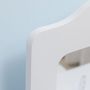 Voir la diapositive 6 : HOMCOM Coiffeuse enfant design scandinave - tabouret inclus - 2 tiroirs, niche, miroir - bois pin MDF blanc
