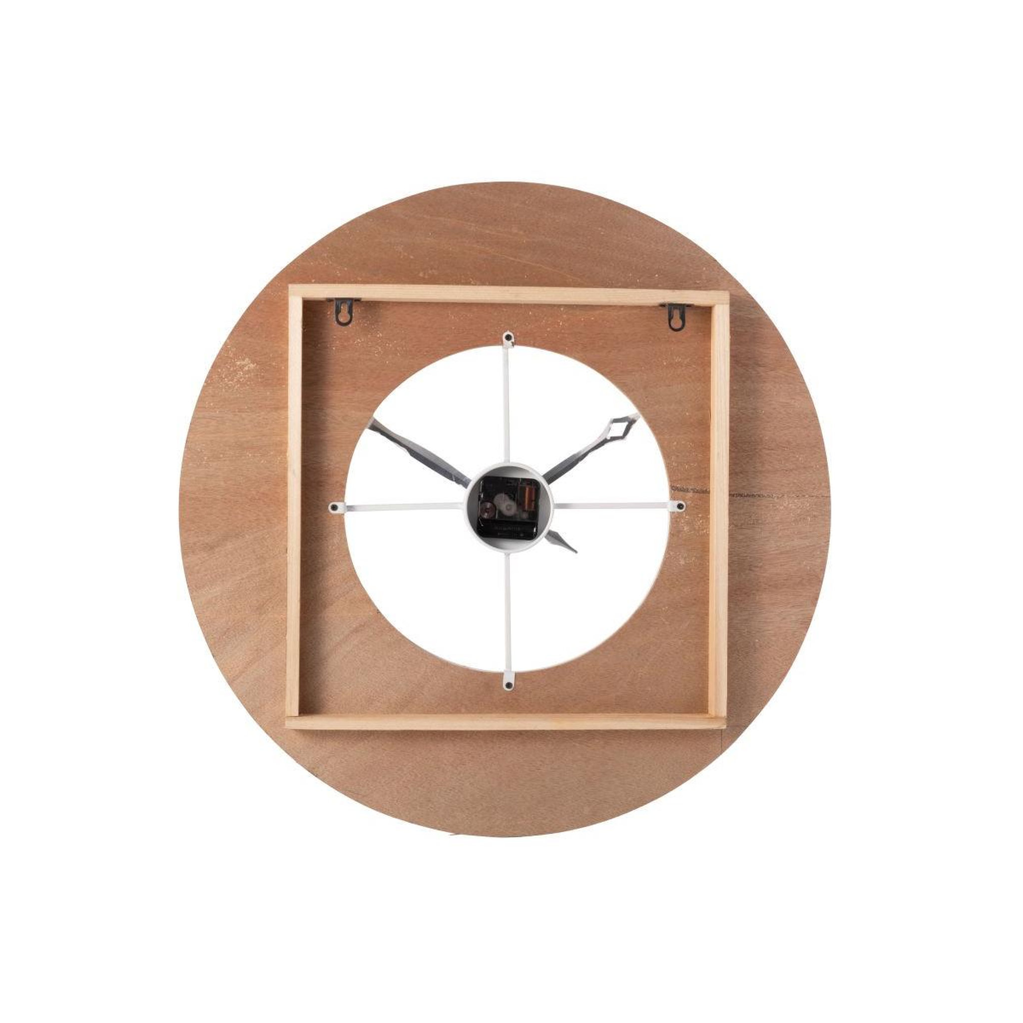 Voir la diapositive 2 : J-LINE Horloge murale déco  sodi  60cm naturel & blanc