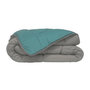 Voir la diapositive 1 : POYET MOTTE POYET MOTTE Couette Microfibre 400g/m2 CALGARY - 220 x 240 cm - Gris galet et Vert lac