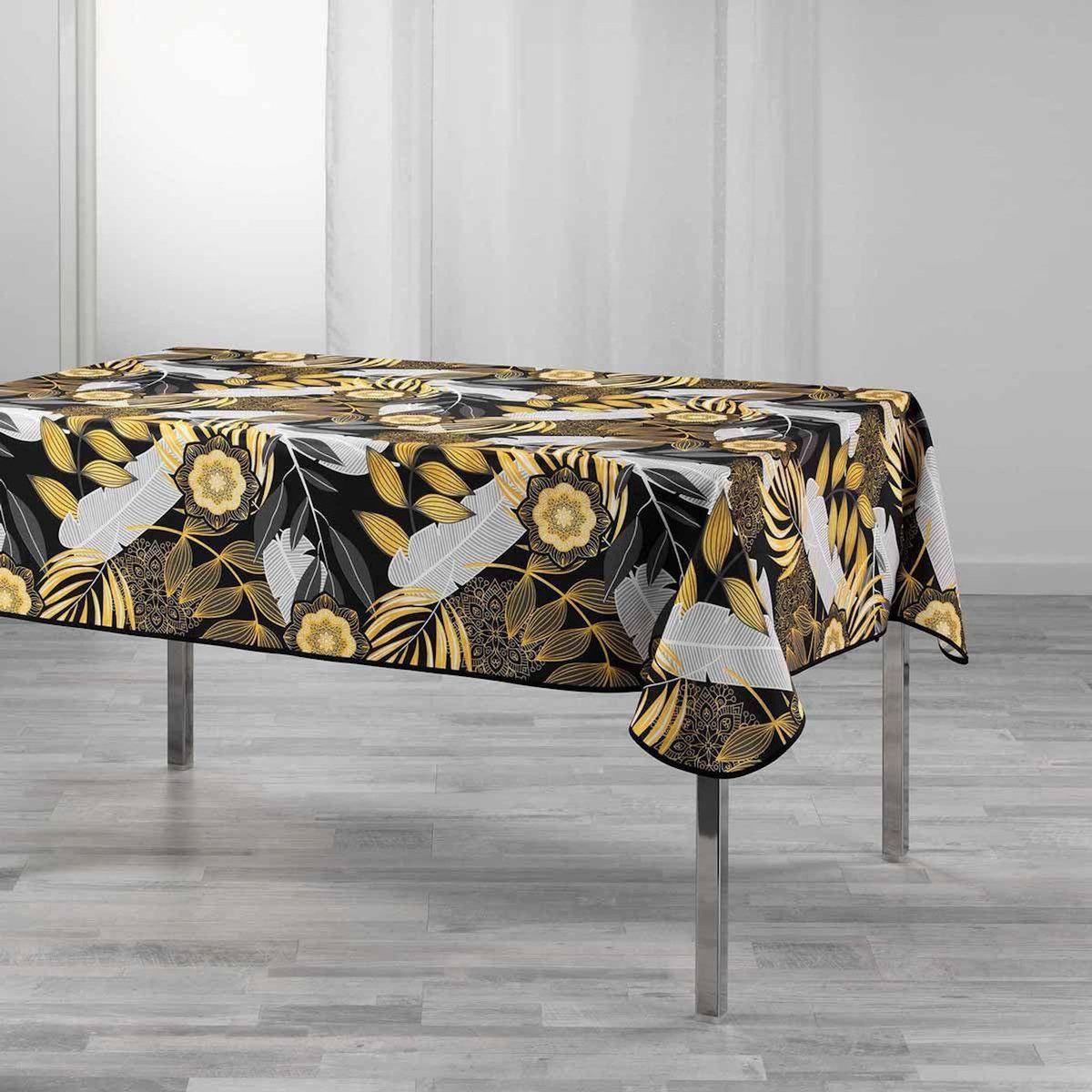 Paris Prix Nappe Imprimée  Hannae  150x300cm Noir