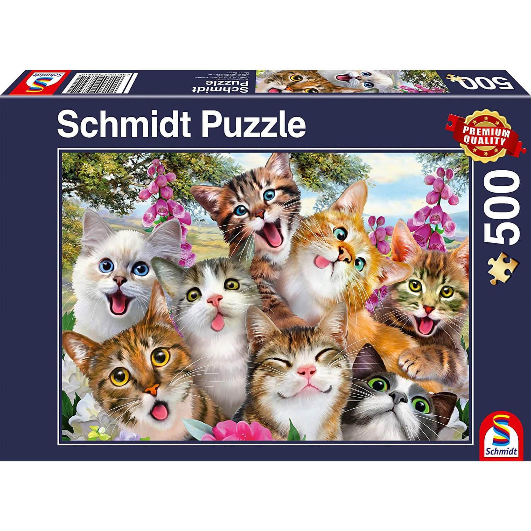 Voir la diapositive 2 : Schmidt Puzzle 500 pièces : Selfie de chats