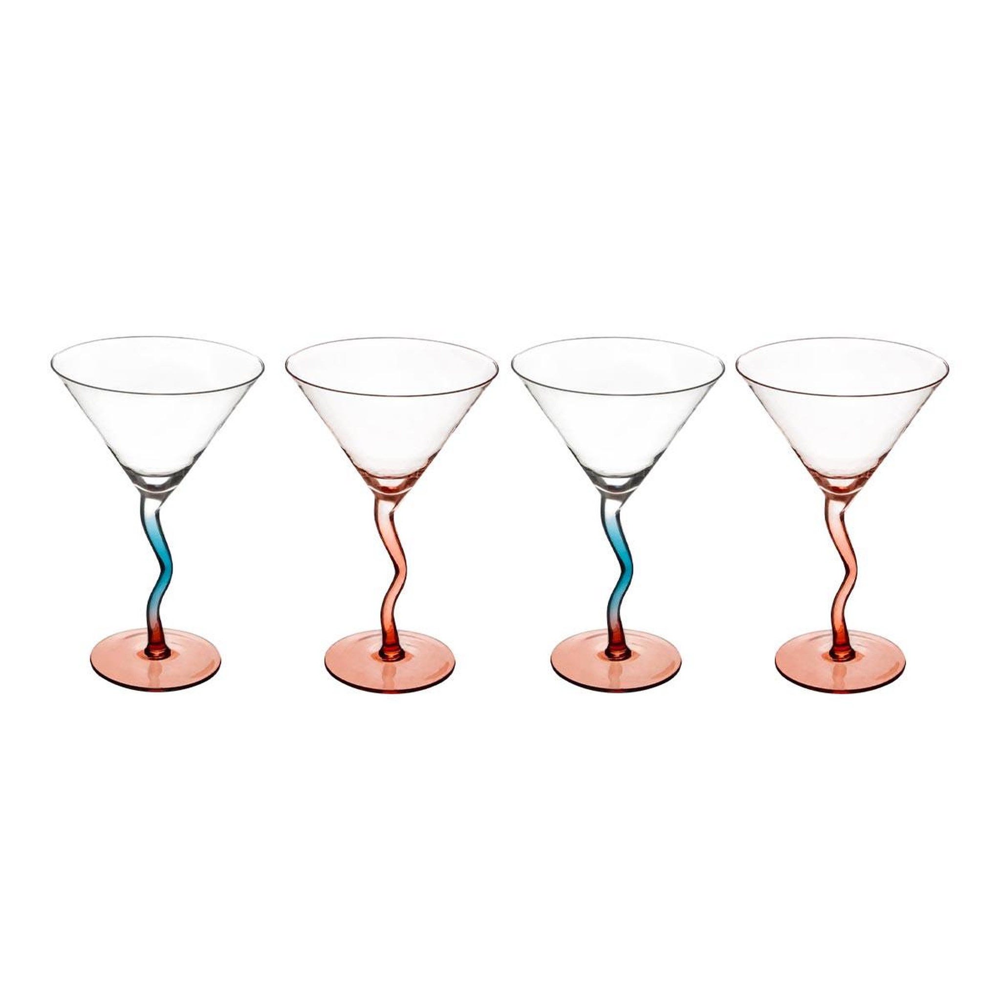 SECRET DE GOURMET Lot de 4 verres à cocktail  homy  30cl orange