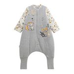 Petit Béguin Turbulette d'hiver en velours avec pieds retroussables et manches amovibles Petit Loup. Coloris disponibles : Gris