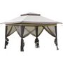 Voir la diapositive 1 : OUTSUNNY Tonnelle barnum de jardin pop-up pliant 3,64L x 3,64l x 2,94H m acier polyester moustiquaires + sac de transport à roulettes beige marron