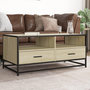 Voir la diapositive 1 : VIDAXL Table basse chene sonoma 100x50x45cm bois d'ingenierie et metal