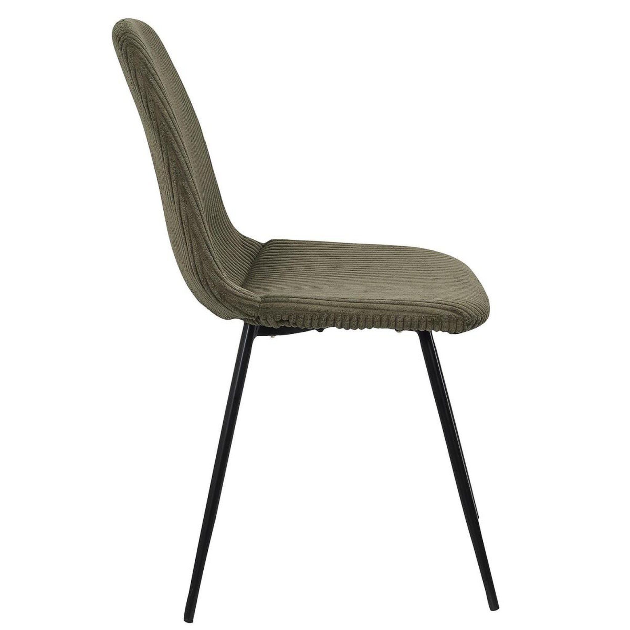 Voir la diapositive 5 : The Home Deco Factory Lot de 4 chaises côtelé  scott  84cm vert