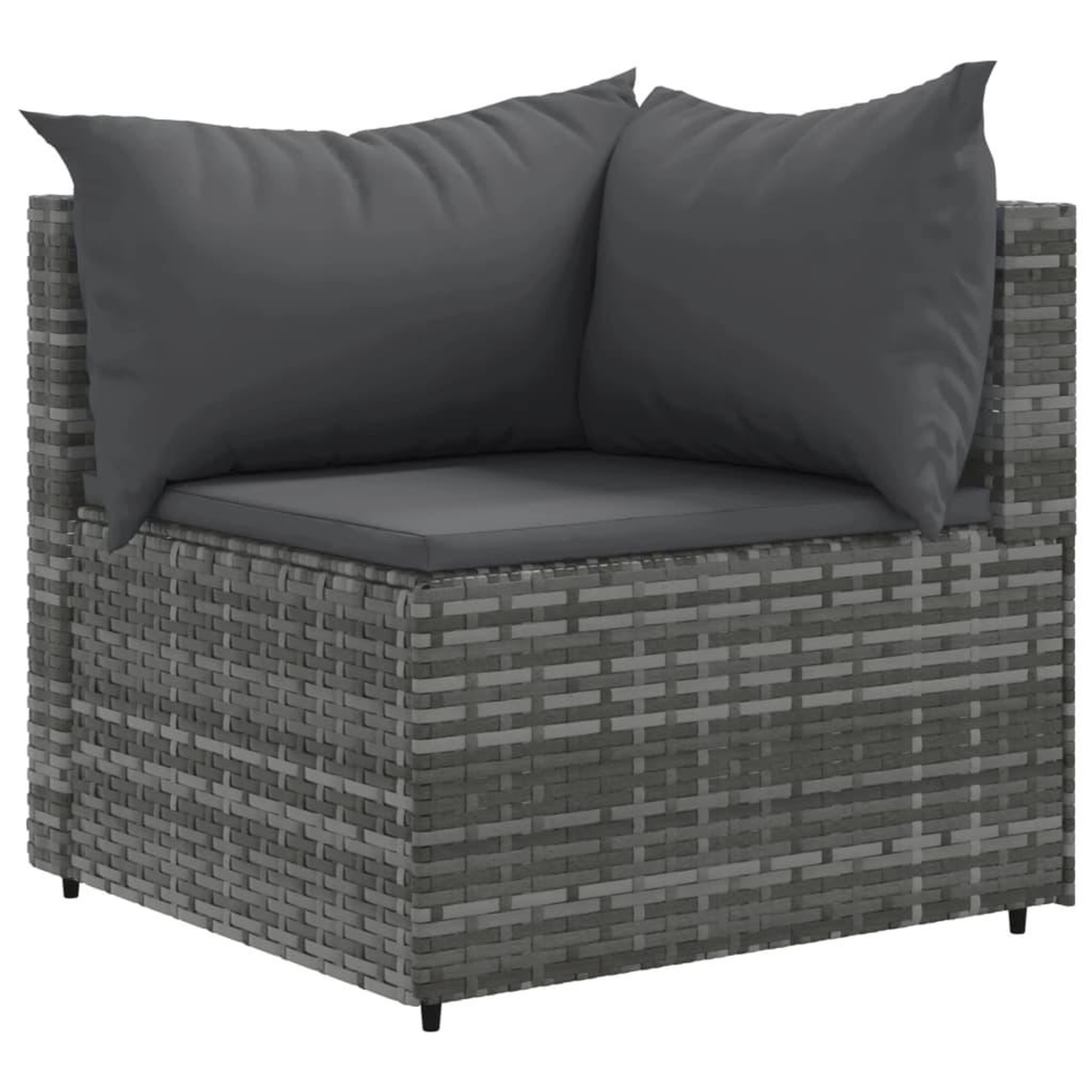 Voir la diapositive 3 : VIDAXL Salon de jardin 10 pcs avec coussins Gris Resine tressee