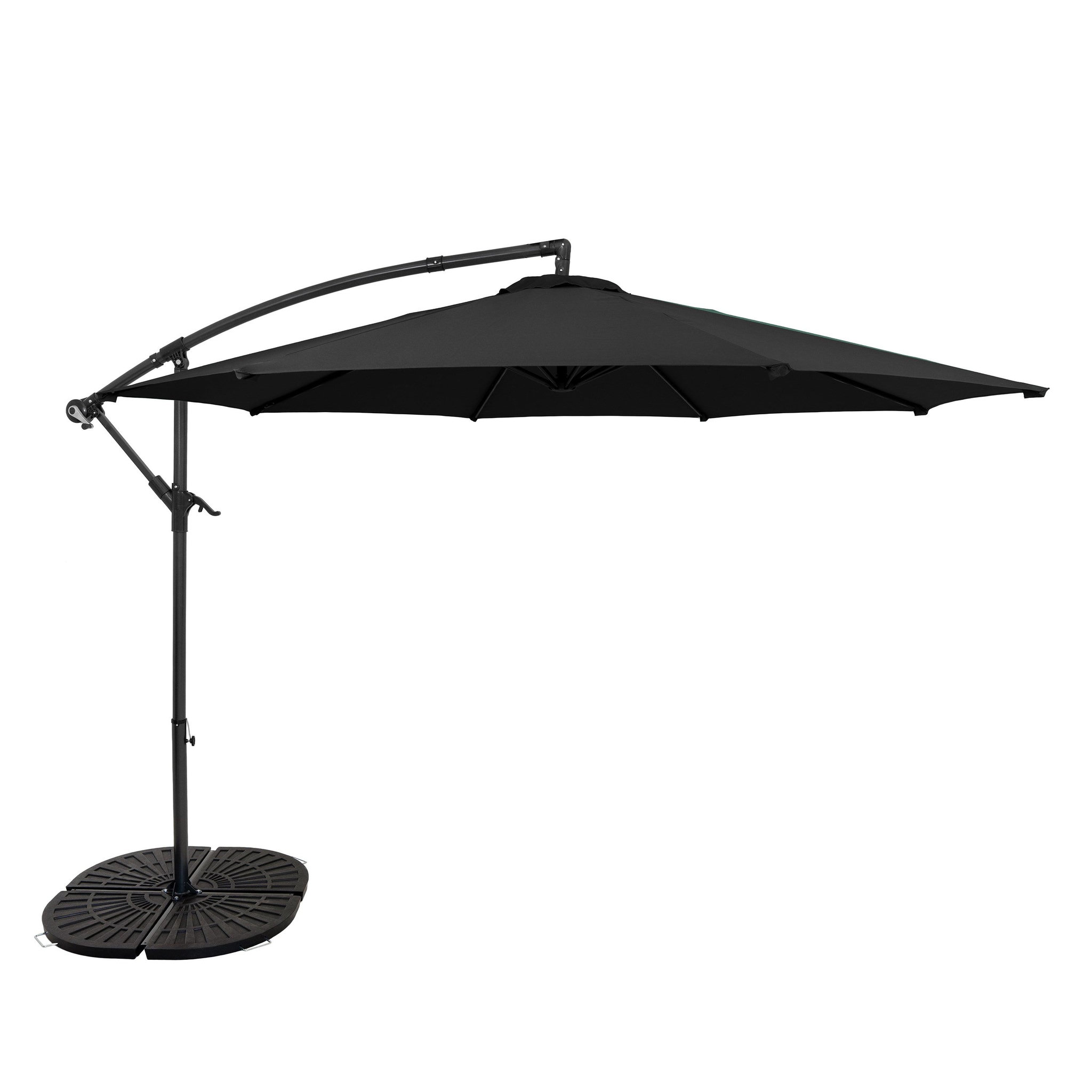 Voir la diapositive 1 : Monster Parasol Banane à Mât Déporté 3 m & 4 Pieds en Éventail