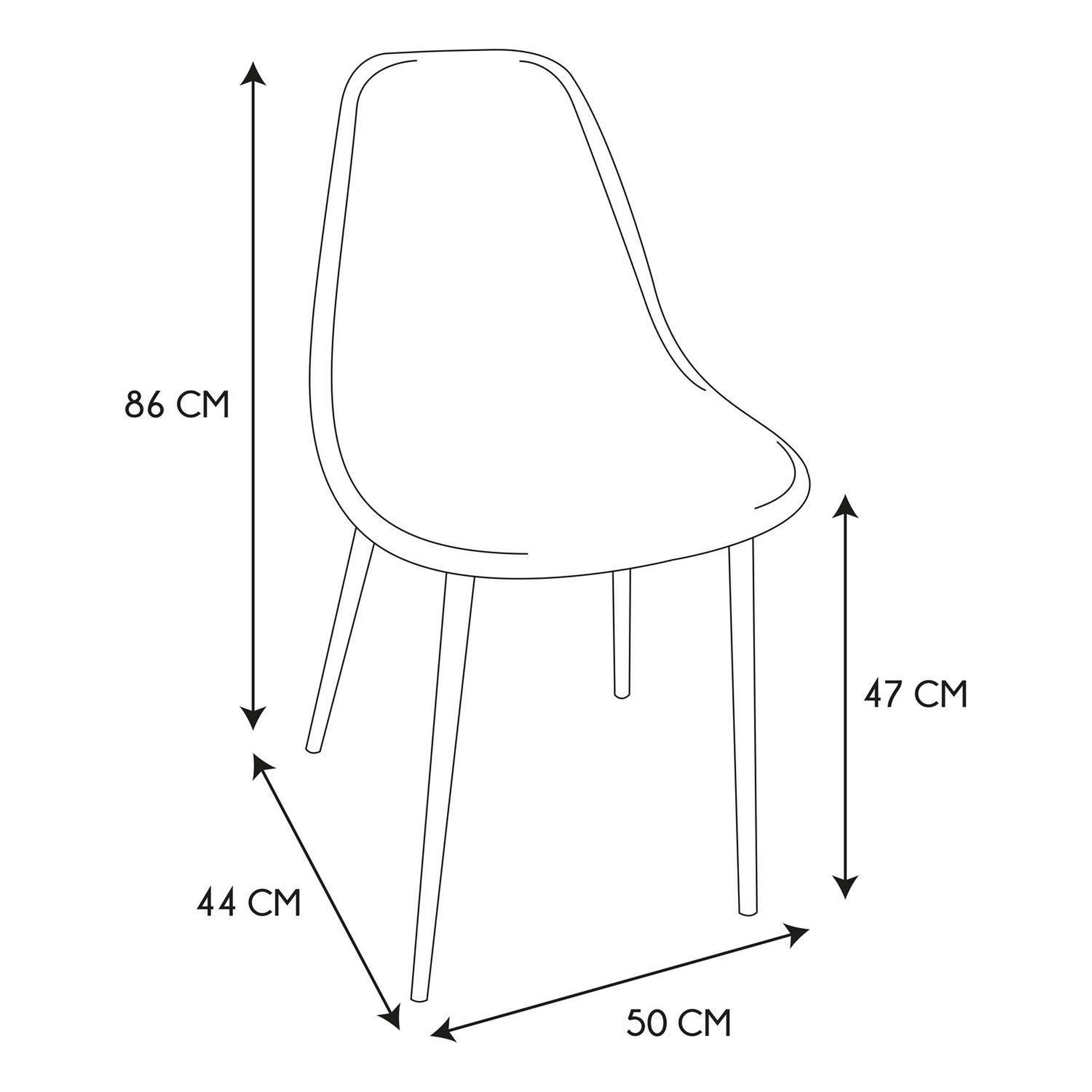 Voir la diapositive 3 : TOILINUX Lot de 4 chaises en bouclette freya - blanc