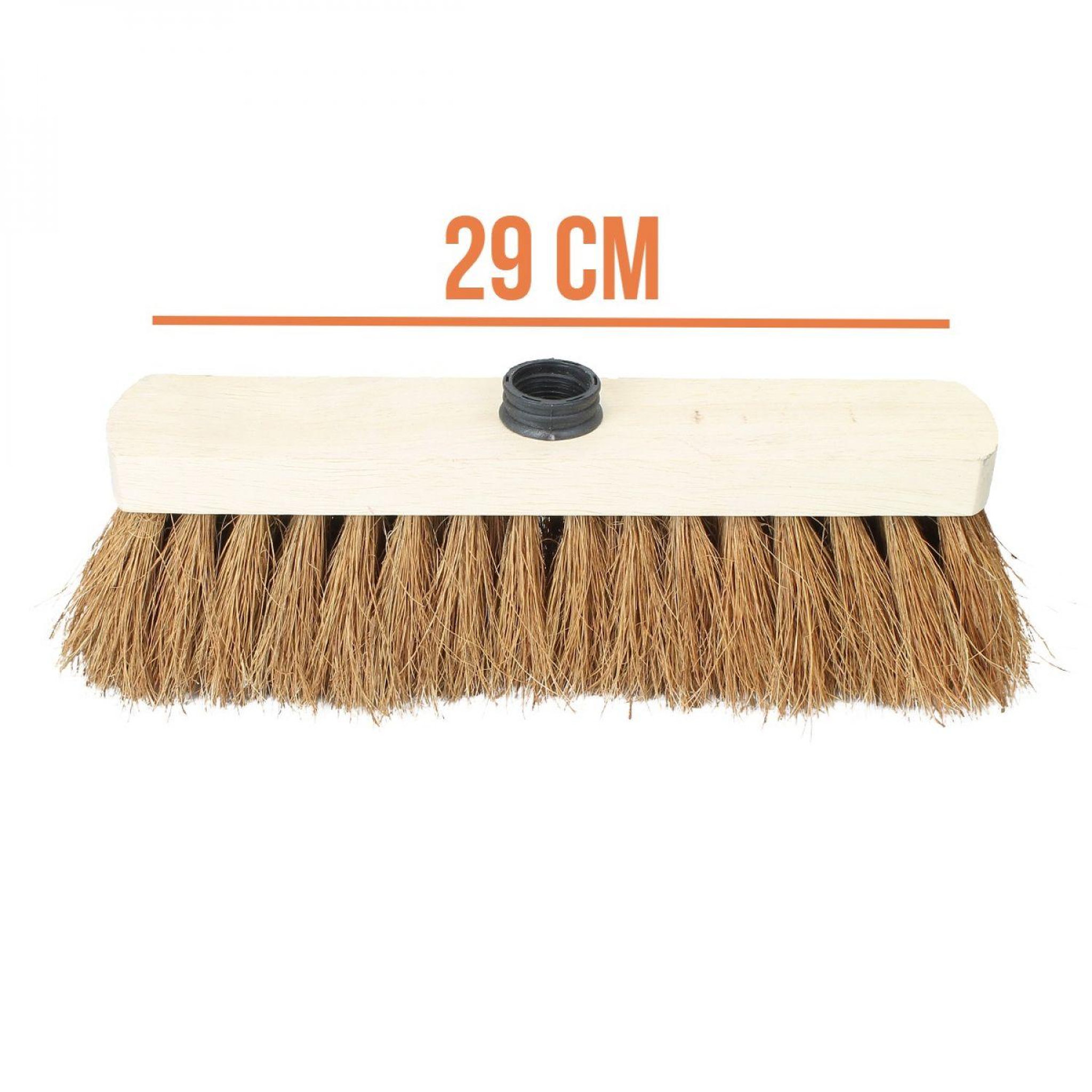 Voir la diapositive 3 : LINXOR Balai en coco naturel et bois - 29 cm - Marron