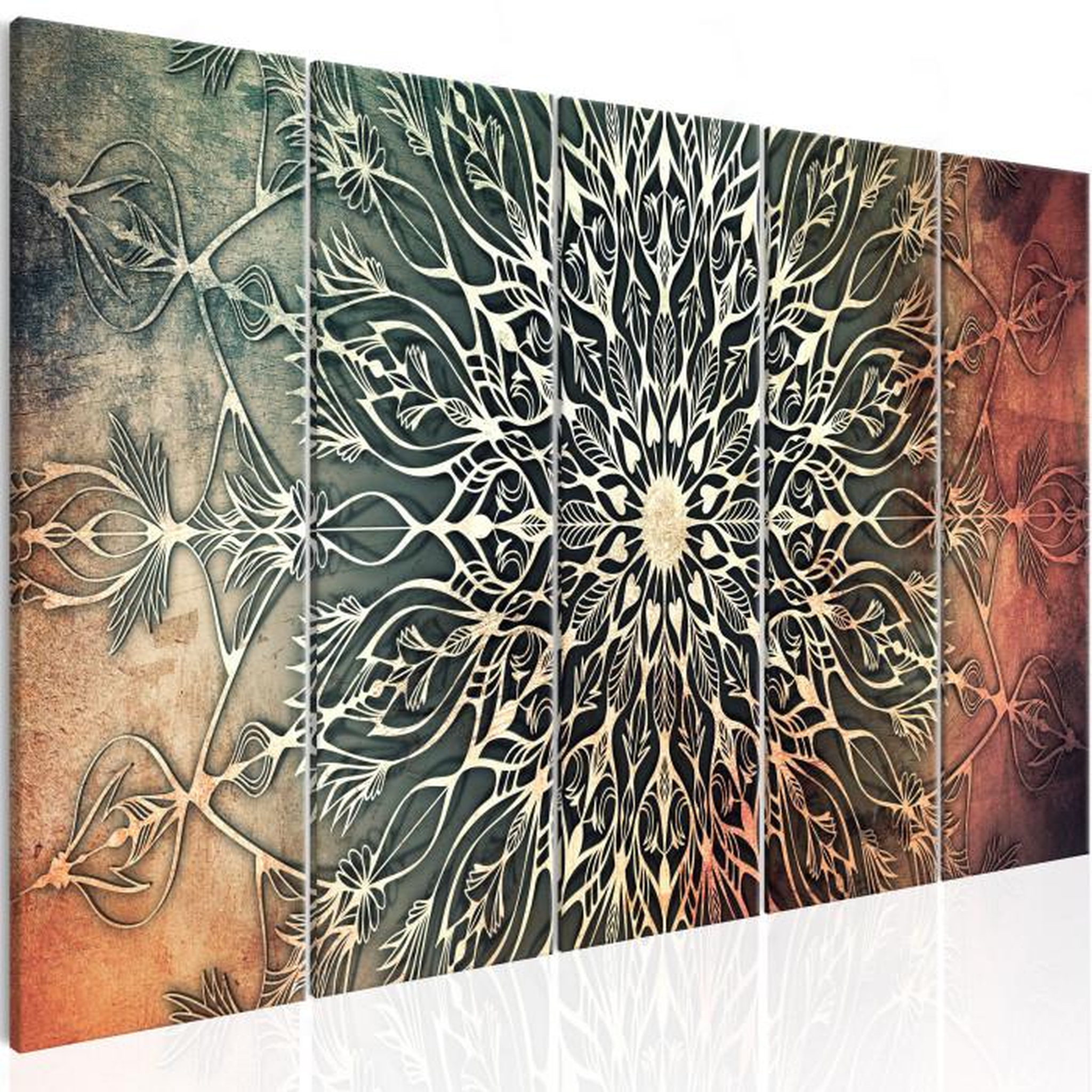 Paris Prix Tableau Imprimé 5 Panneaux  Center Narrow Green. Coloris disponibles : Multicolore
