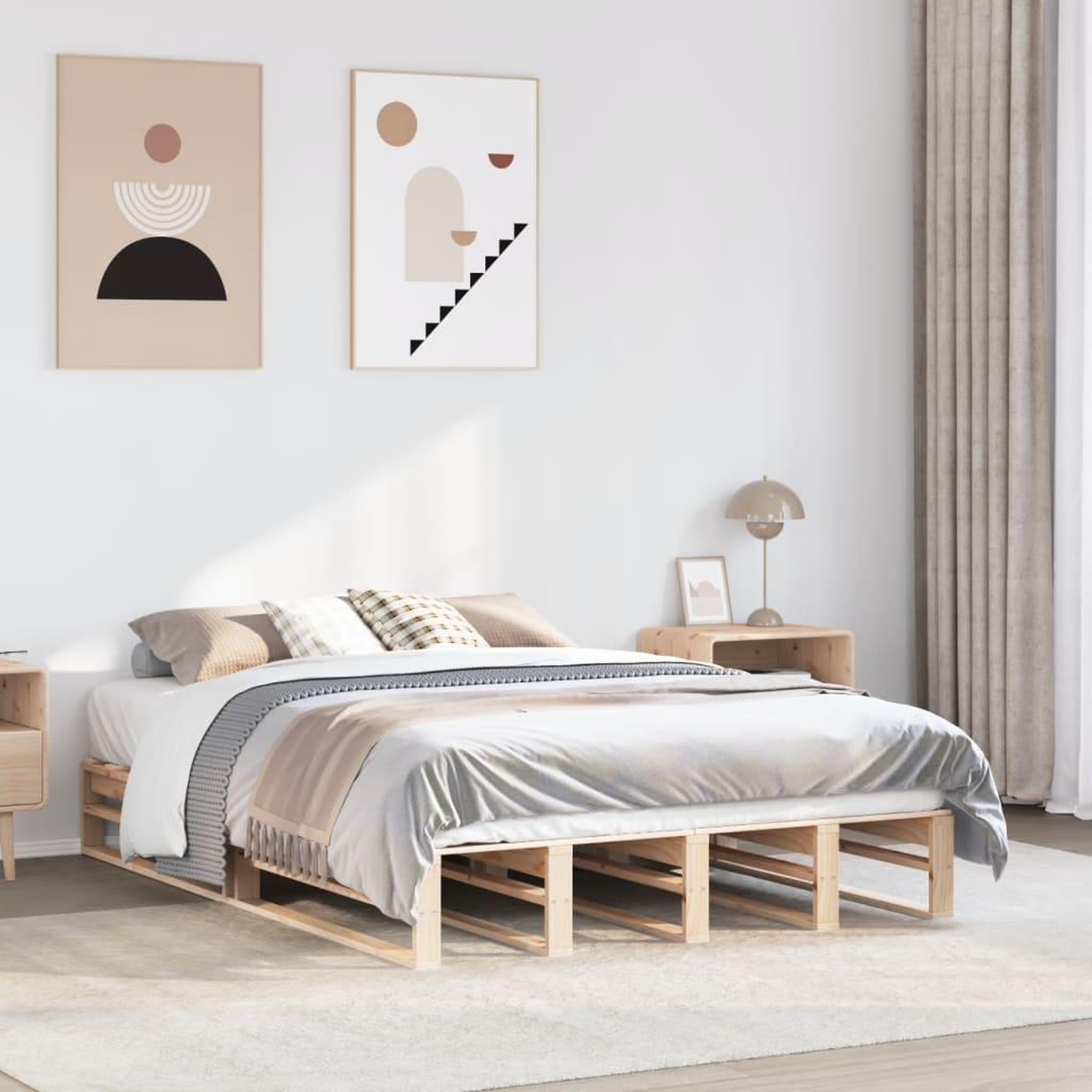VIDAXL Cadre de lit sans matelas 140x200 cm bois massif de pin