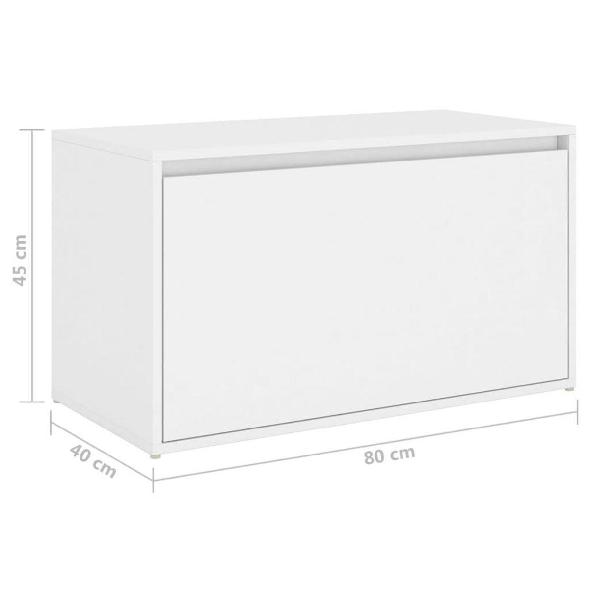 VIDAXL Banc d'entree 80x40x45 cm Blanc Bois d'ingenierie