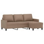 Voir la diapositive 3 : VIDAXL Canape a 3 places avec repose-pieds Cappuccino 180cm Similicuir