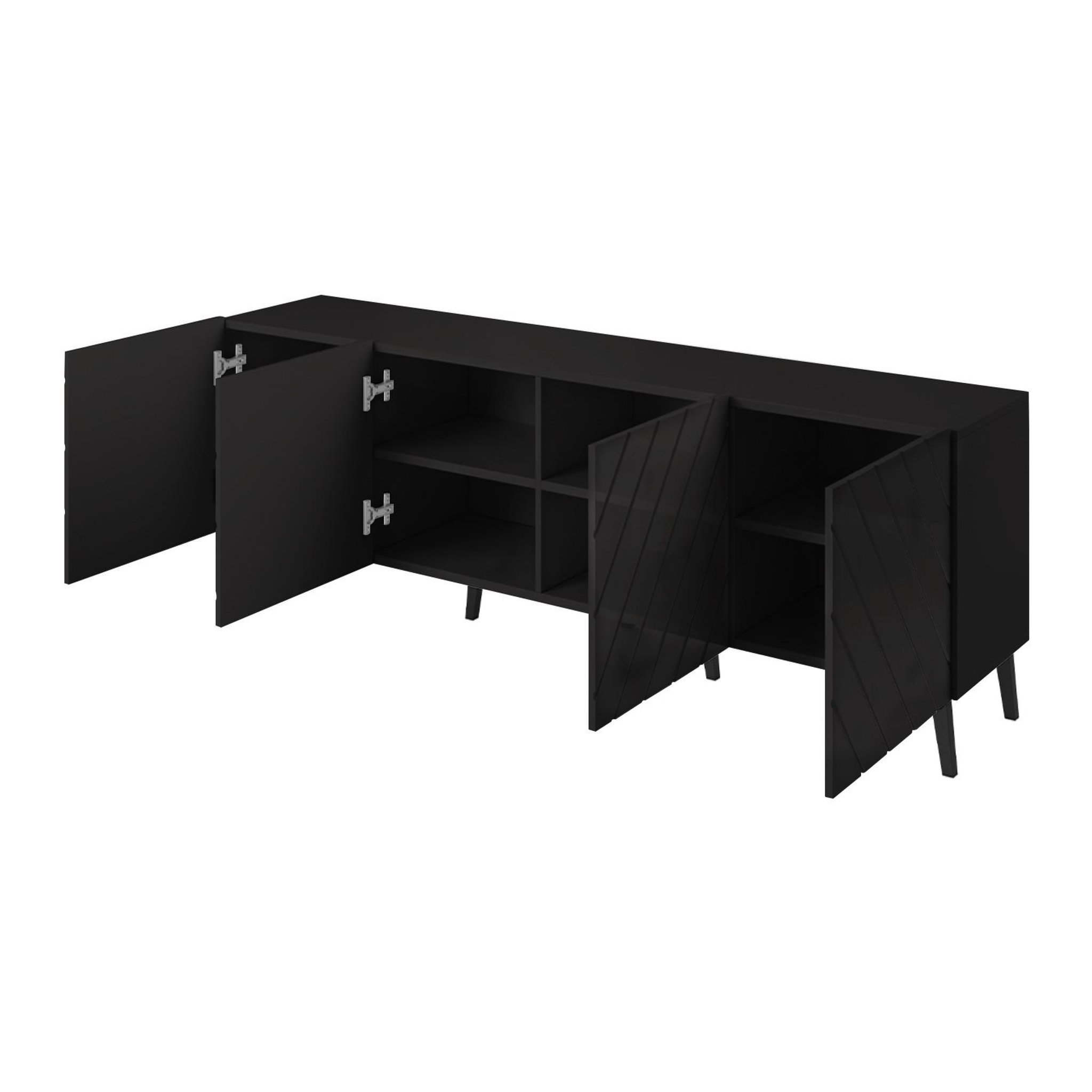 Voir la diapositive 2 : BEST MOBILIER Chloe - meuble tv - 4 portes - 200 cm