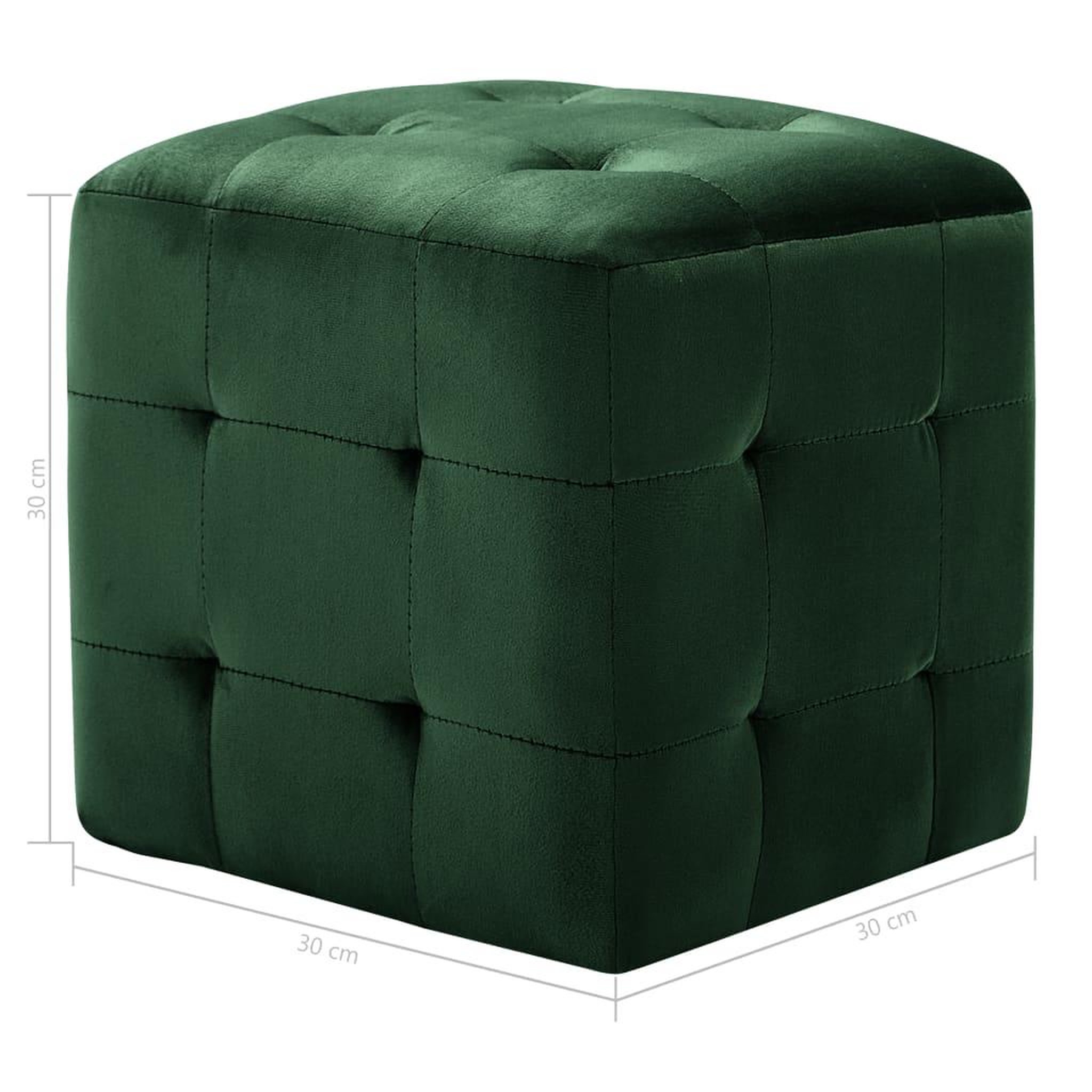 Voir la diapositive 6 : VIDAXL 2 pcs Poufs Vert 30 x 30 x 30 cm Tissu velours