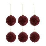Paris Prix Lot de 6 Boules de Noël  Motifs  8cm Bordeaux