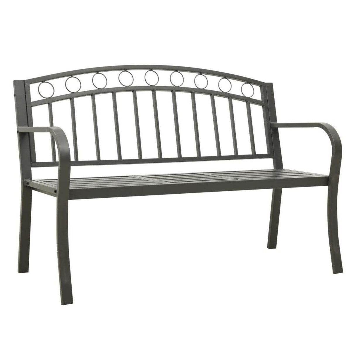 VIDAXL Banc de jardin avec table Gris 120 cm Acier