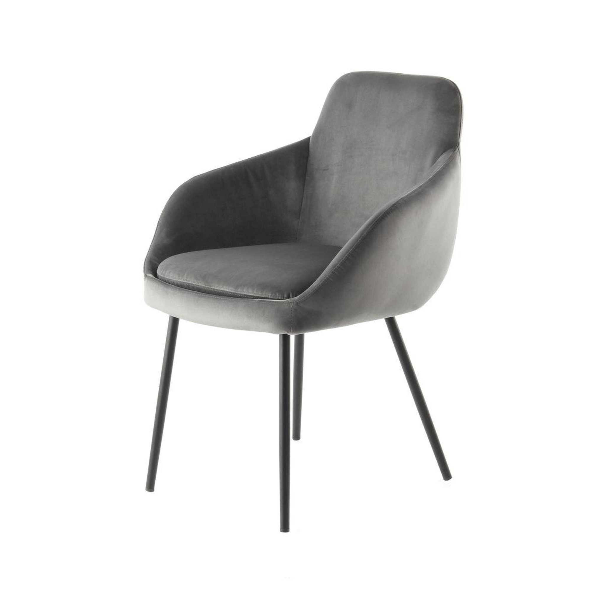 Voir la diapositive 2 : Paris Prix Lot de 2 chaises en velours  cobain  81cm gris