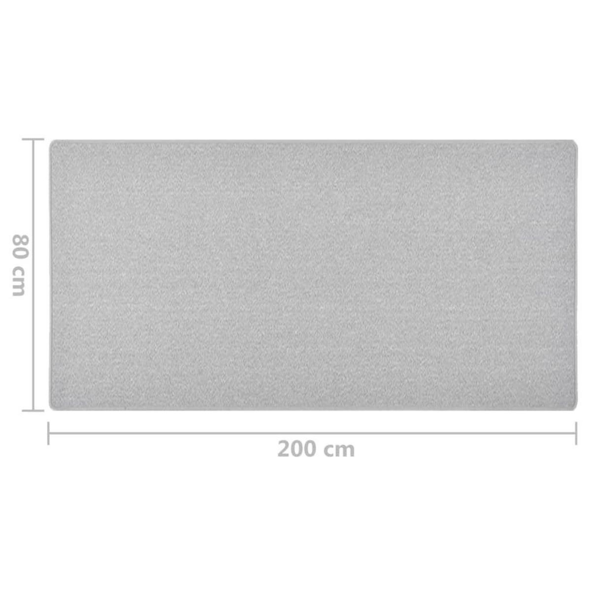 VIDAXL Tapis de couloir Gris clair 80x200 cm