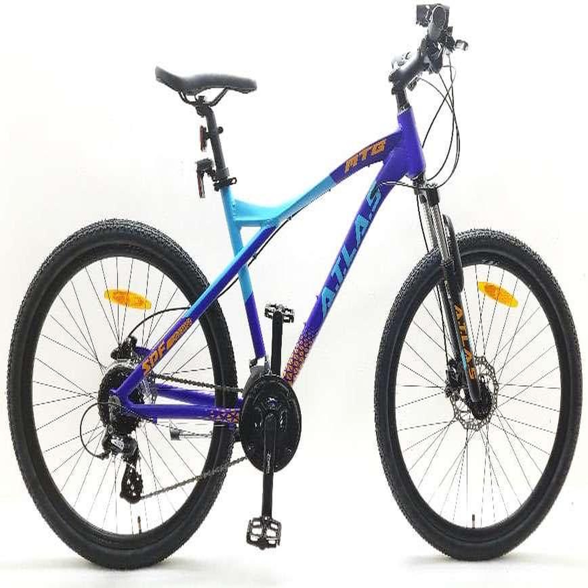 Vélo VTT 26'' Rigide  Atlas   - Cadre Alu - Double Freins à Disque - 24 vitesses - Fourche télescopique - Equipé en Shimano Altus