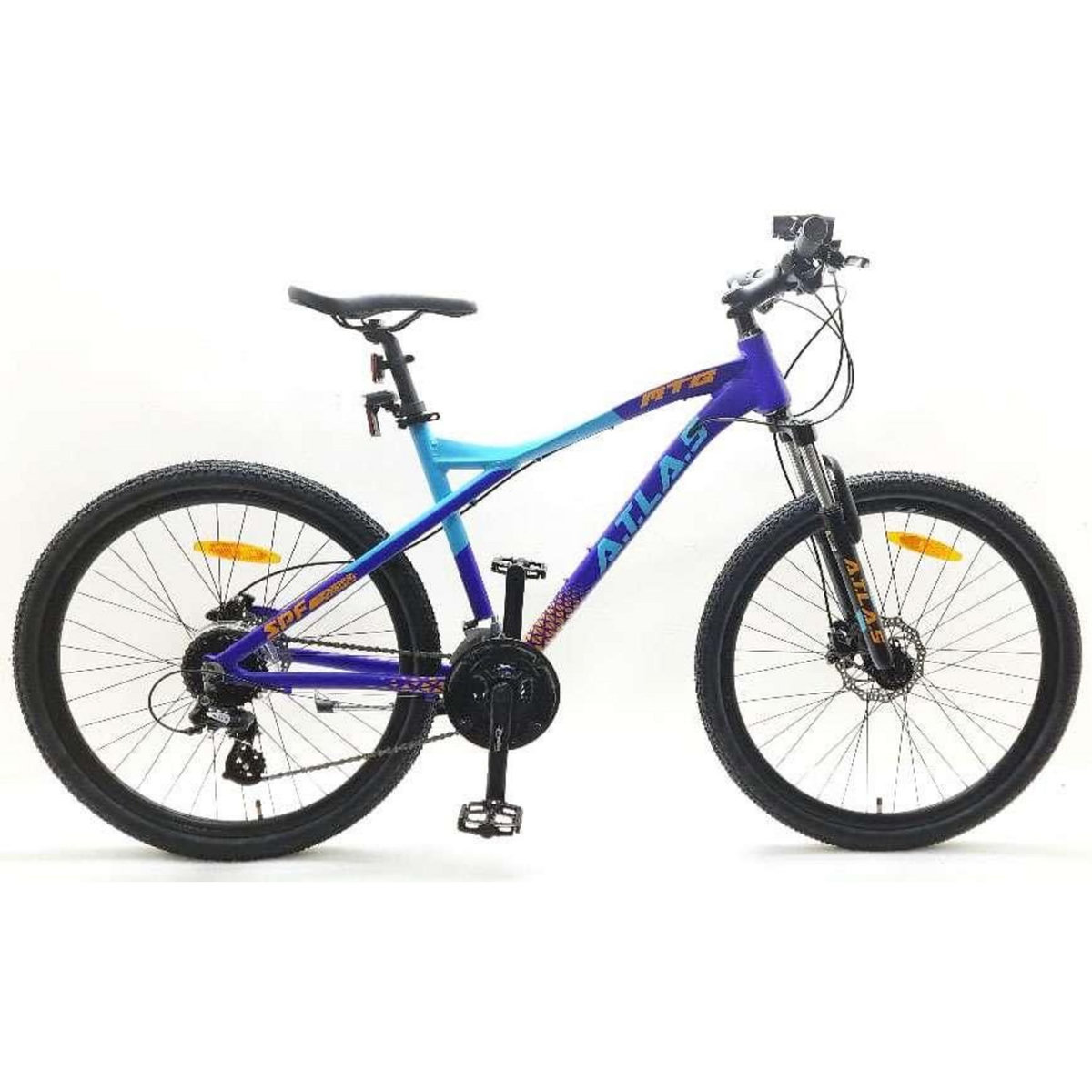 Vélo VTT 26'' Rigide  Atlas   - Cadre Alu - Double Freins à Disque - 24 vitesses - Fourche télescopique - Equipé en Shimano Altus
