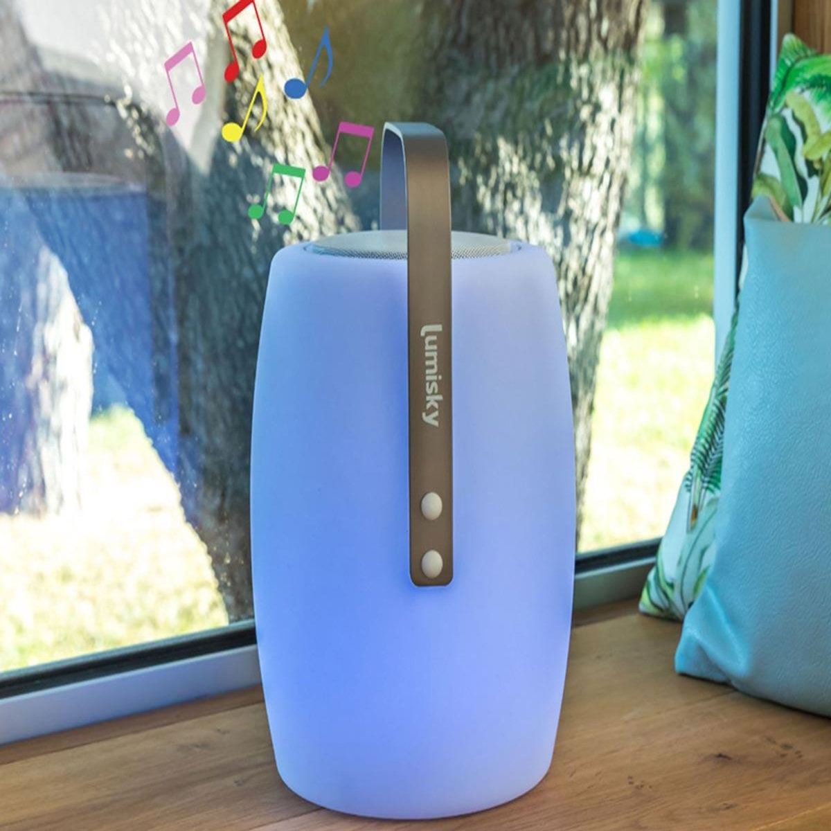 Lumisky Lampe LED enceinte bluetooth sans fil LED + téléco