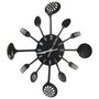 Voir la diapositive 3 : VIDAXL Horloge murale et cuillere avec fourchette Noir 40 cm Aluminium