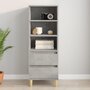 Voir la diapositive 1 : VIDAXL Buffet haut Gris beton 40x36x110 cm Bois d'ingenierie