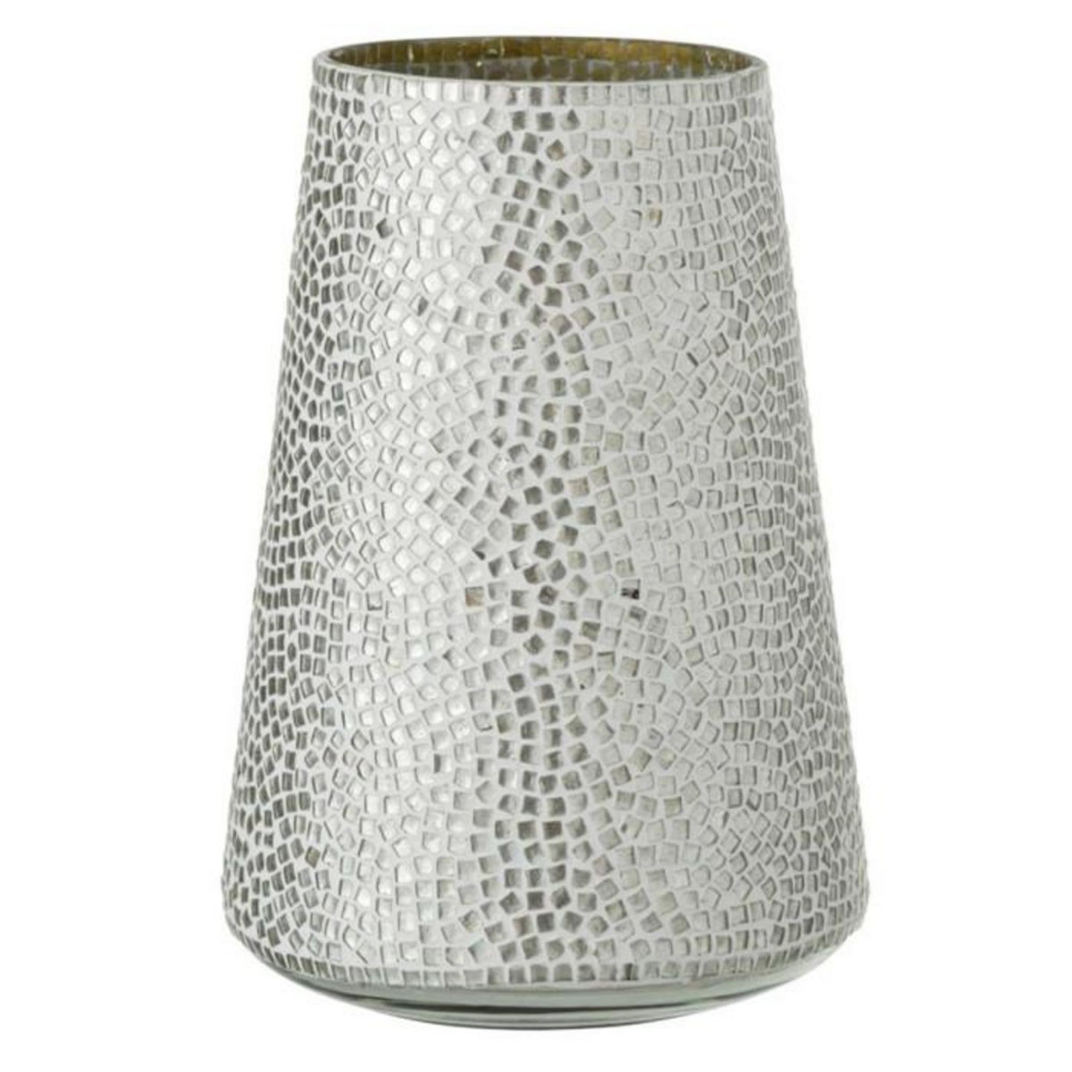 Paris Prix Photophore en Verre  Mosaïques Déco  30cm Argent