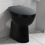 VIDAXL Toilette haute sans bord fermeture douce 7 cm Ceramique Noir