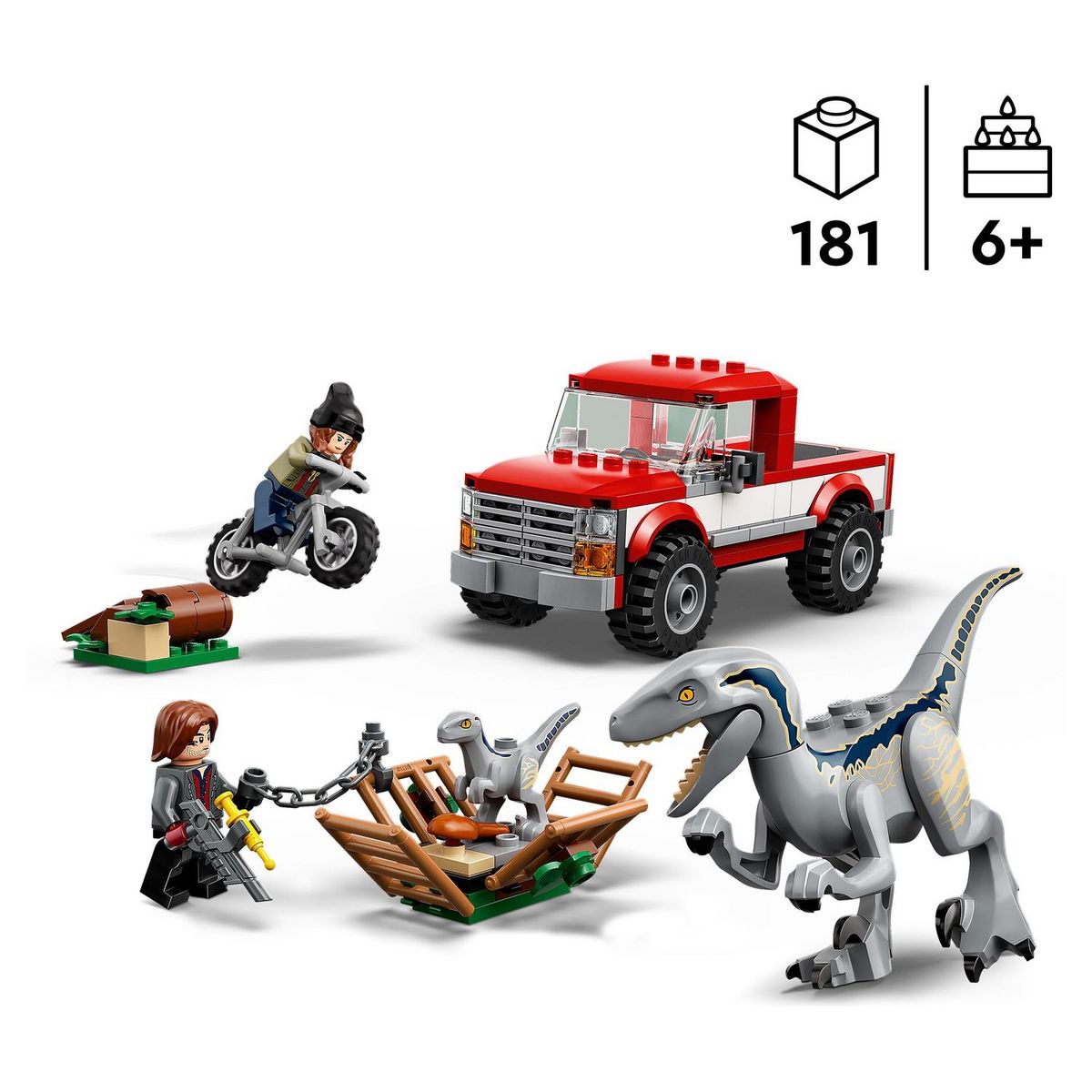LEGO Jurassic World 76946 La Capture des Vélociraptors Beta et Blue