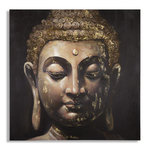 Paris Prix Toile Imprimée Déco  Visage Bouddha  100x100cm Multicolore