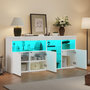 Voir la diapositive 5 : MERAX Buffet 3 porte(s) 0 tiroir(s) - 155,5 cm blanc led panneau de particules