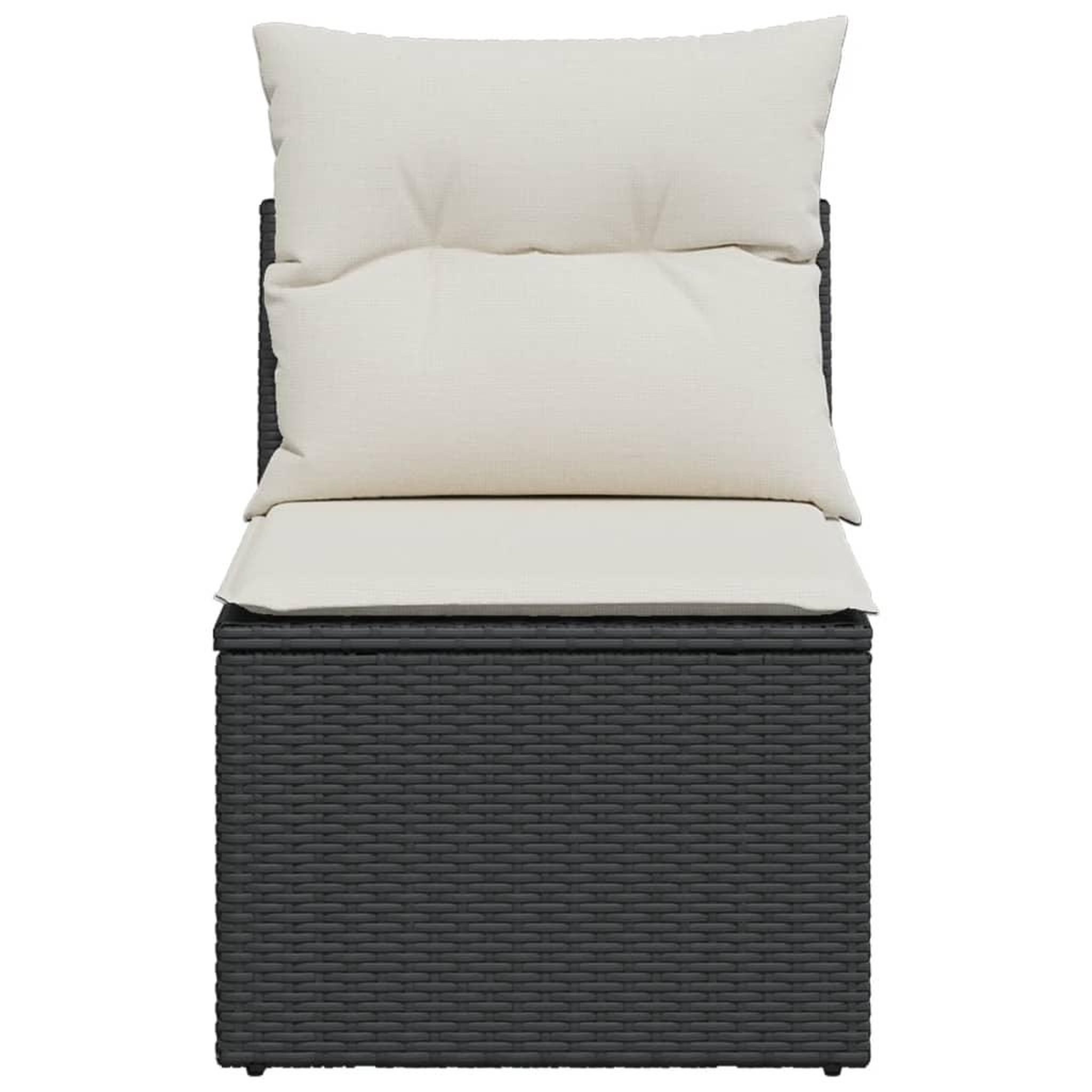 Voir la diapositive 4 : VIDAXL Chaise de jardin sans accoudoirs avec coussins noir poly rotin