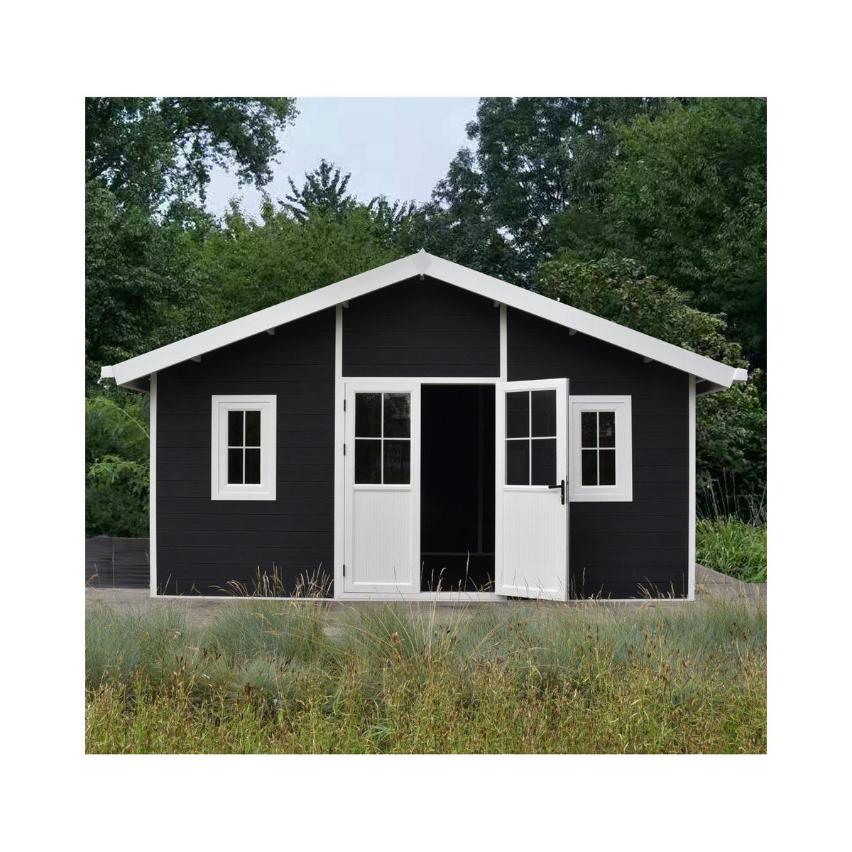 Woodlife garden Abri de jardin composite premium 28mm- 19,22m²- anthracite 
