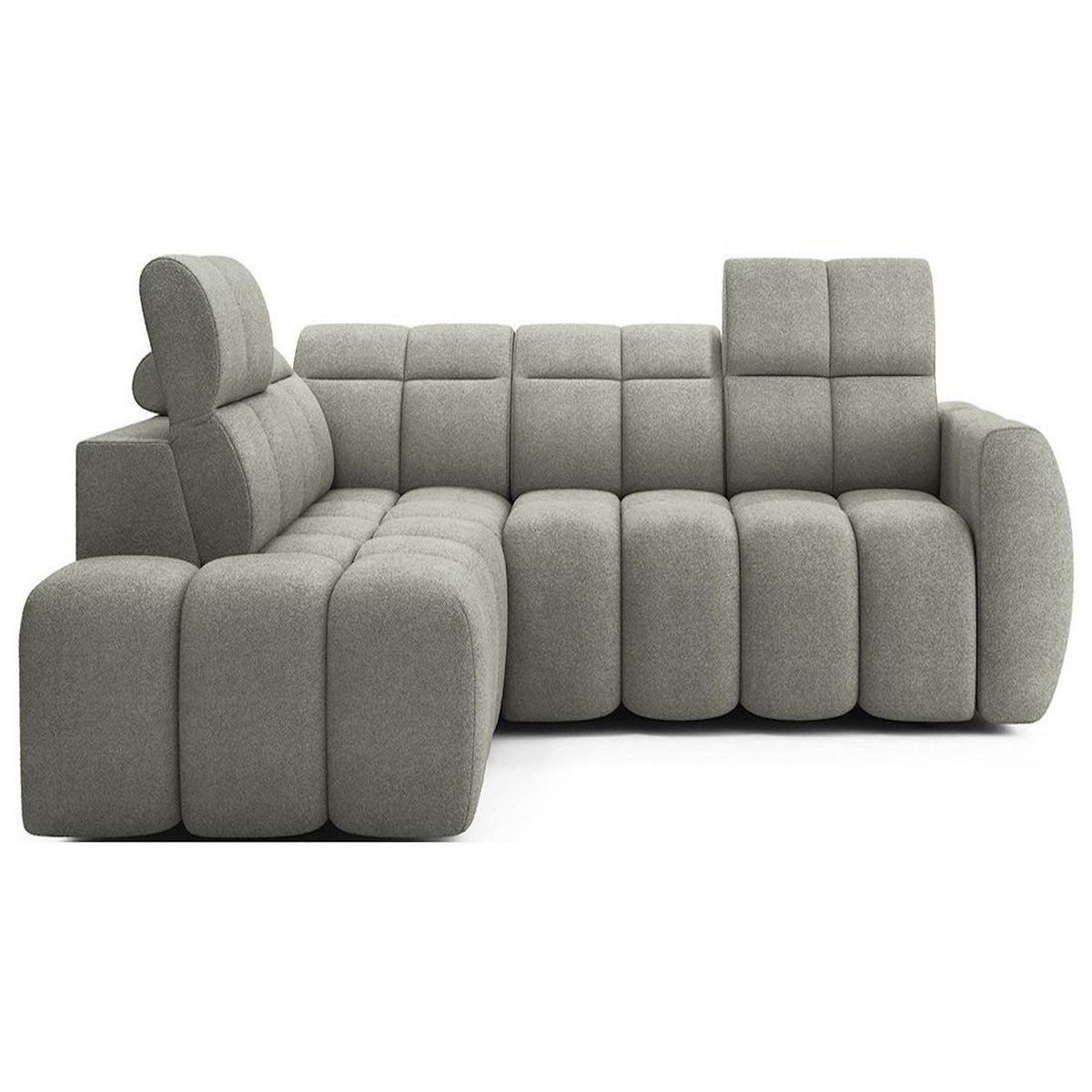 BEST MOBILIER Basile - canapé d'angle gauche 4 places assise extensible électrique avec coffre en tissu texturé