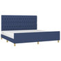 Voir la diapositive 3 : VIDAXL Cadre de lit sans matelas avec tete de lit bleu 200x200cm tissu