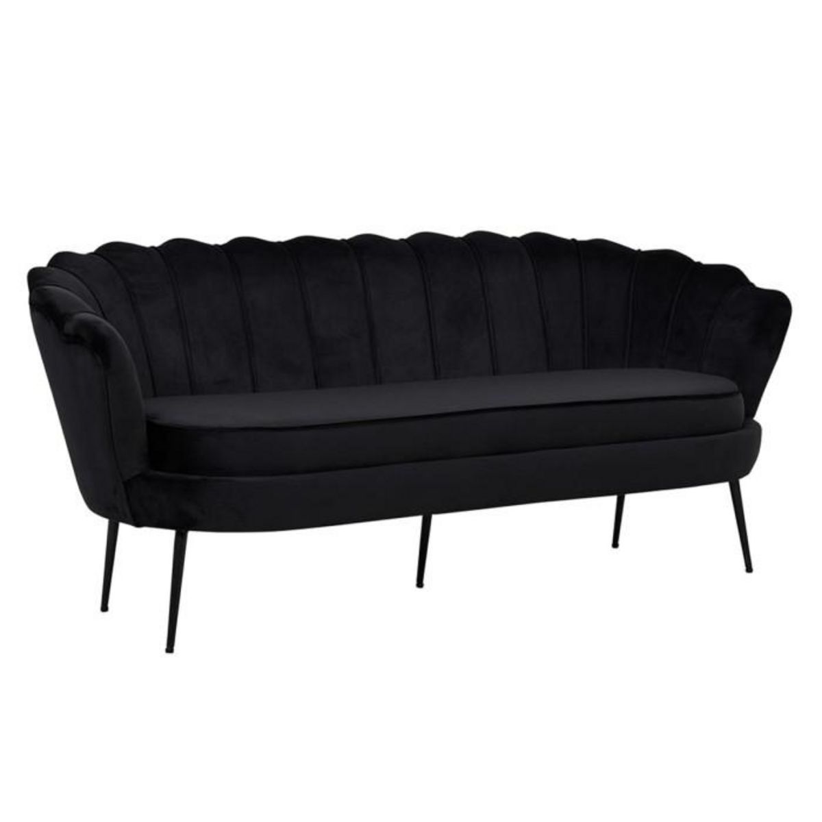 Paris Prix Canapé 3 Places en Velours  Calais  180cm Noir