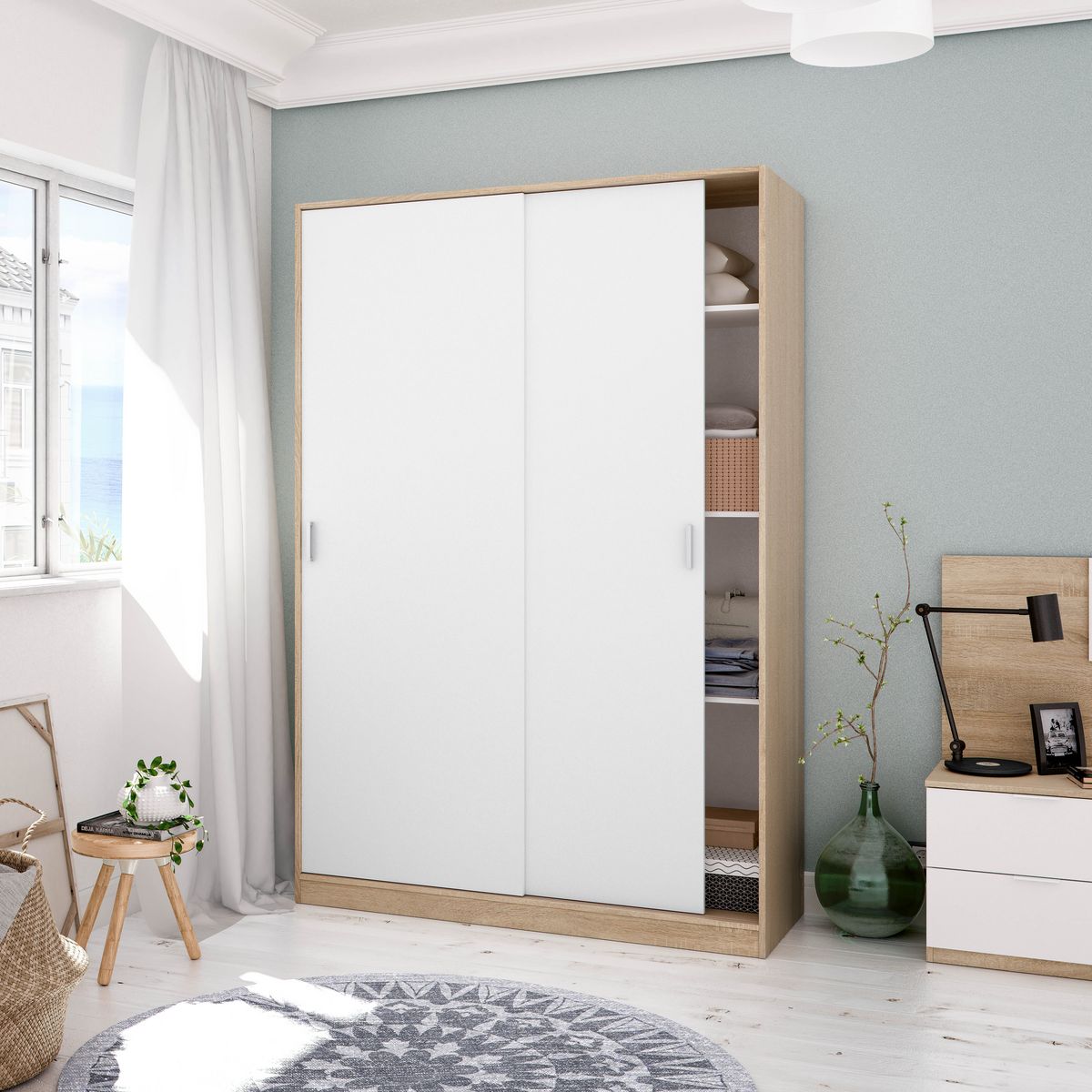Armoire 2 Portes Coulissantes L120 x H 200 cm BOGUS