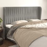 VIDAXL Tete de lit avec oreilles Gris clair 203x23x118/128 cm Velours