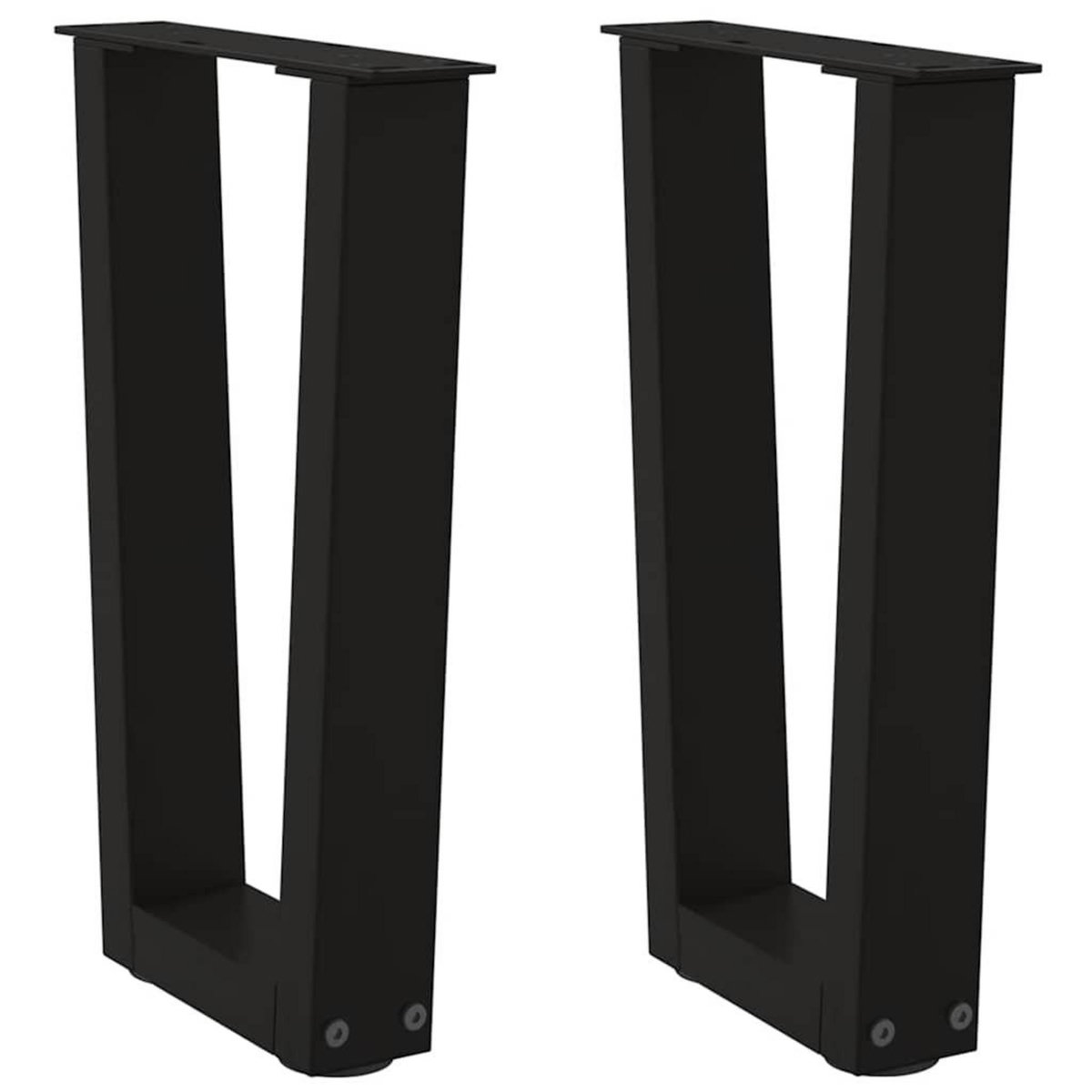 VIDAXL Pieds de table a manger forme de V 2 pcs noir 38x(42-43,3) cm