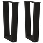 VIDAXL Pieds de table a manger forme de V 2 pcs noir 38x(42-43,3) cm