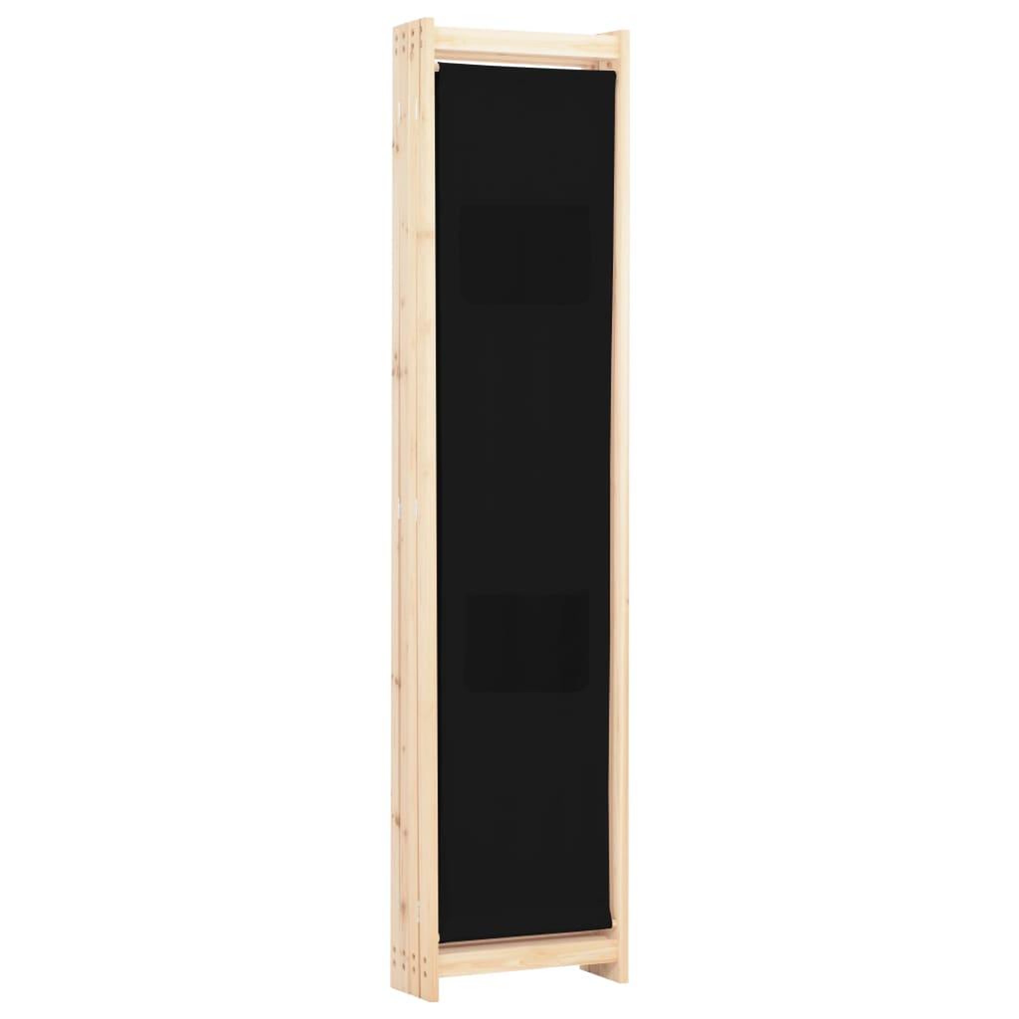Voir la diapositive 4 : VIDAXL Cloison de separation 4 panneaux Noir 160x170x4 cm Tissu