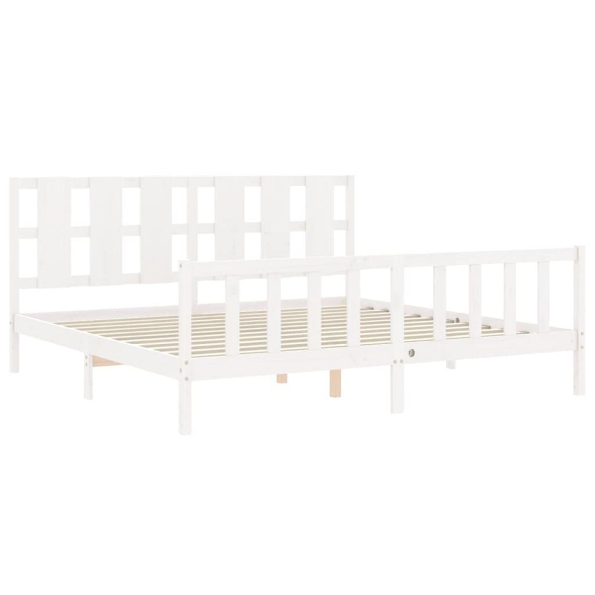 VIDAXL Cadre de lit sans matelas blanc bois de pin massif