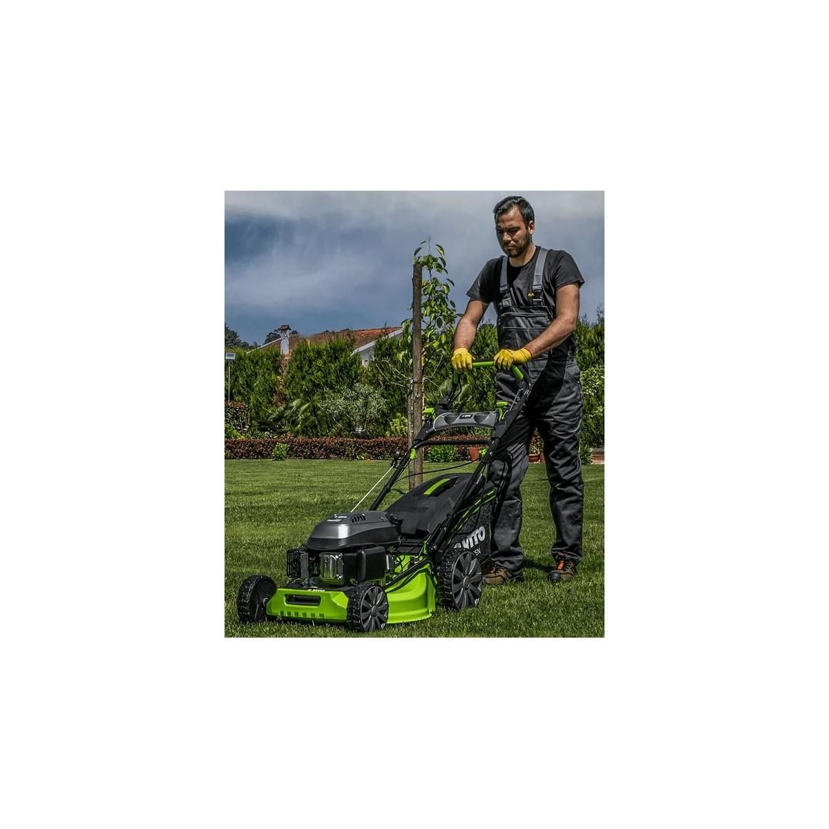 VITO Garden Tondeuse à gazon Autotractée 6,5 CV Pelouses 2000m2 Mulching Bac 65L VITO