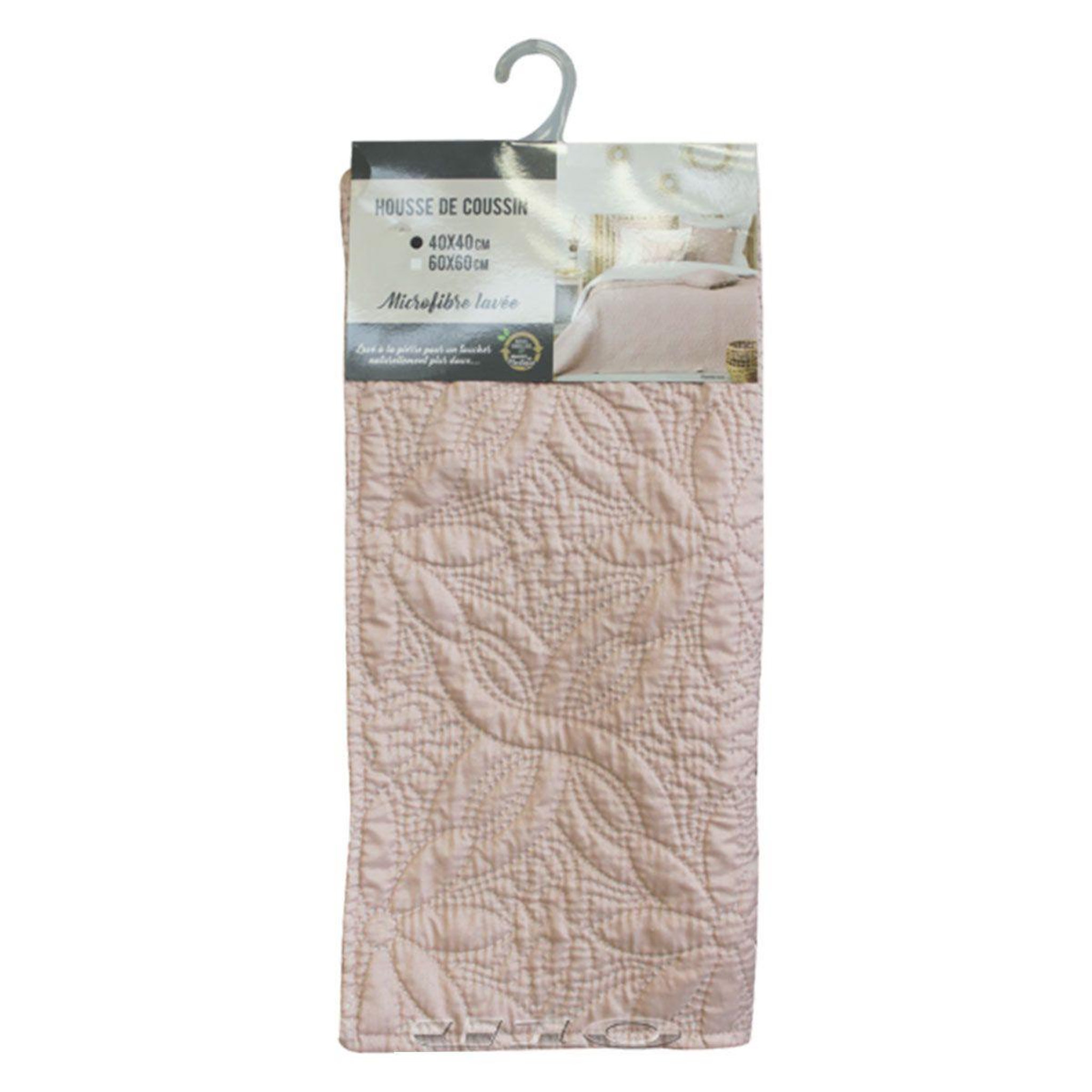 Voir la diapositive 2 : Douceur d'Intérieur Housse de coussin  florette  40x40cm rose